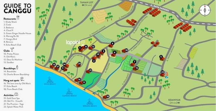Canggu Map Potensi Investasi Properti di Canggu